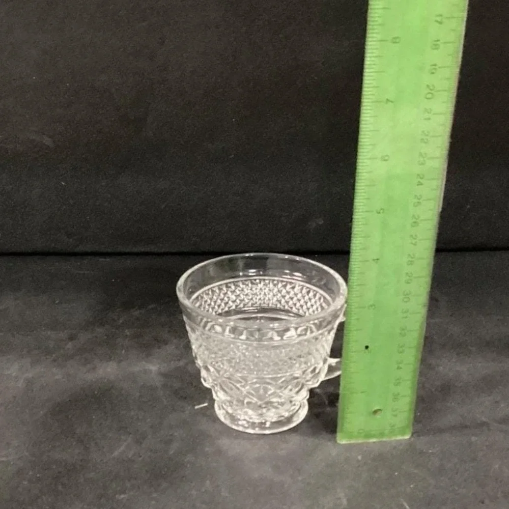 Vintage Anchor Hocking WEXFORD Clear Glass Punch Coffee Cups Set‎ of 4